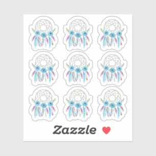 Dreamcatcher Watercolor Feather Boho Planner Sheet Sticker