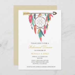 Dreamcatcher Wedding Rehearsal Dinner Invitation