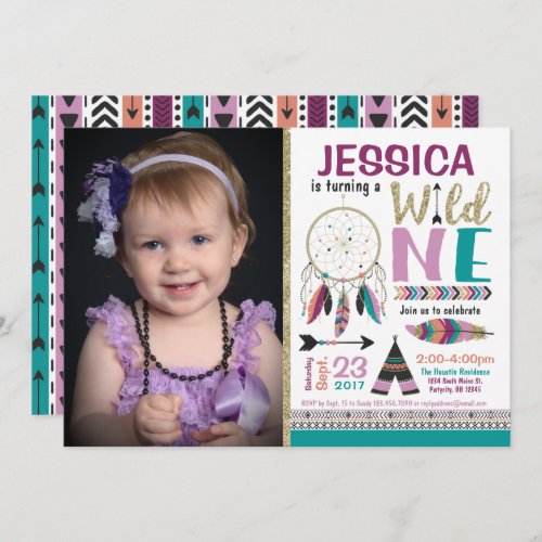 Dreamcatcher Wild ONE First Birthday Invitation