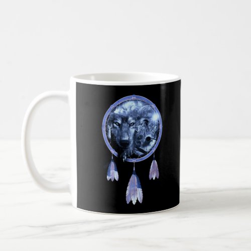 Dreamcatcher Wolf Moon Native American Wolves Coffee Mug