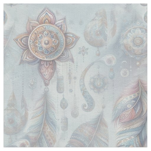 Dreamcatchers in a Bohemian theme Fabric