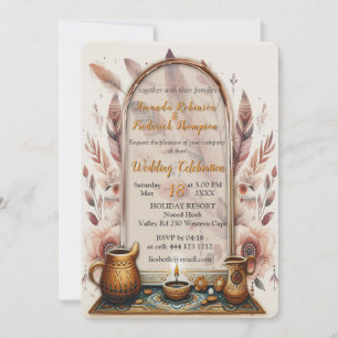 Dreamcatchers in a Bohemian theme Invitation