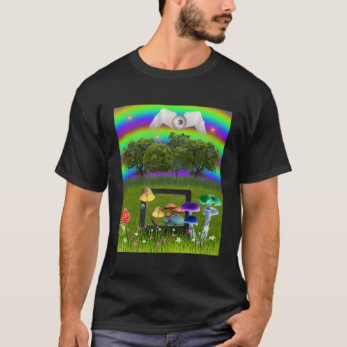 Dreamcore Aesthetic Mushrooms Eye With Wings Weird T_Shirt