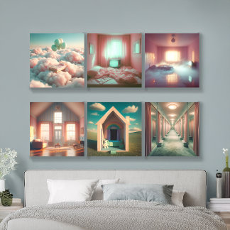Dreamcore Liminal Space Wall Art Set – 6 Surreal Acrylic Photo Tile