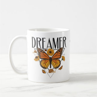Dreamer Butterfly Cute Inspirational Butterfly Coffee Mug