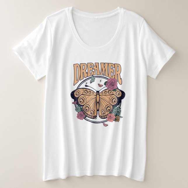 Dreamer Butterfly Plus Size T-Shirt (Design Front)