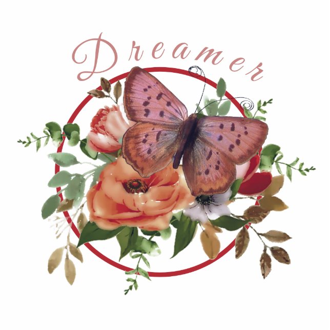Dreamer custom  floral magnet cutout (Front)