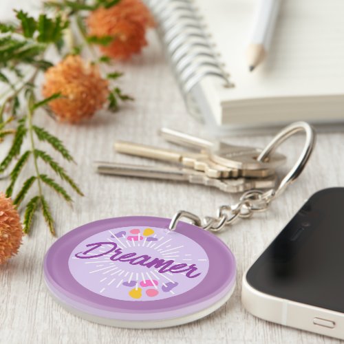Dreamer Purple Keychain