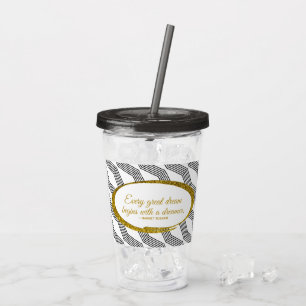 Dreamer Quote Back Monogram Initial Front Custom Acrylic Tumbler