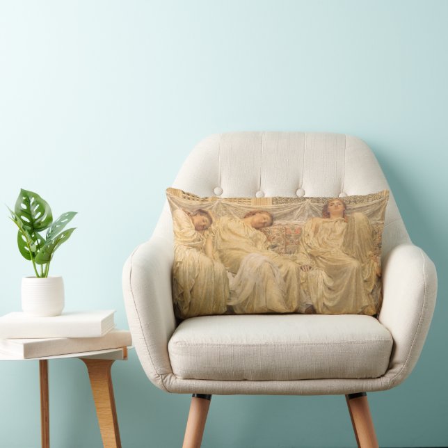 Dreamers by Albert Joseph Moore, Victorian Art Lumbar Pillow (Chair)