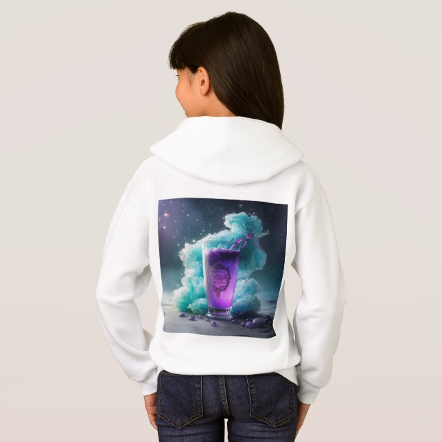  "Dreamer's Elixir: Photorealistic Purple Sleep Po Hoodie (Back Full)
