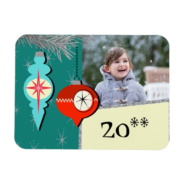 Dreaming a of Retro Christmas Flexi Photo Magnet (Horizontal)