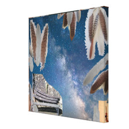 feather collage wrapped canvas prints zazzle