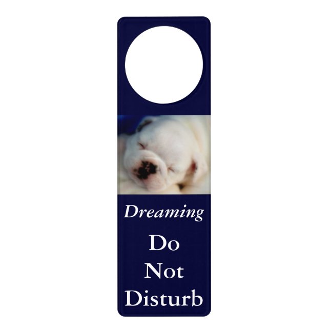 Dreaming Bulldog Do Not Disturb Door Hanger (Front)