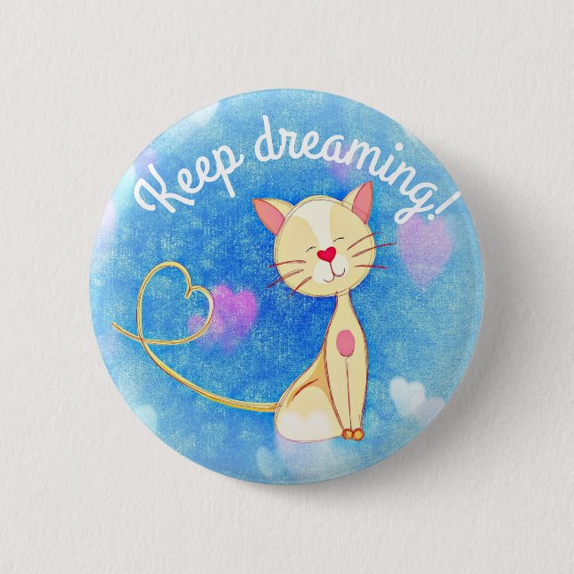 Dreaming Cat Button (Front)