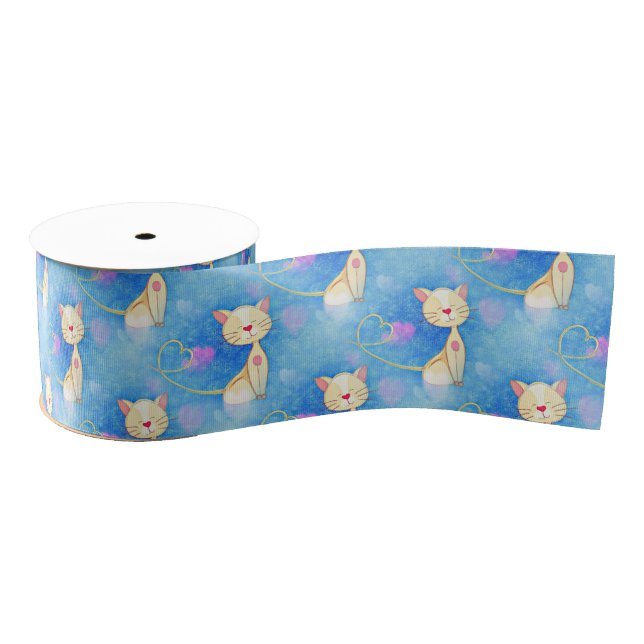 Dreaming Cat Grosgrain Ribbon (Spool)