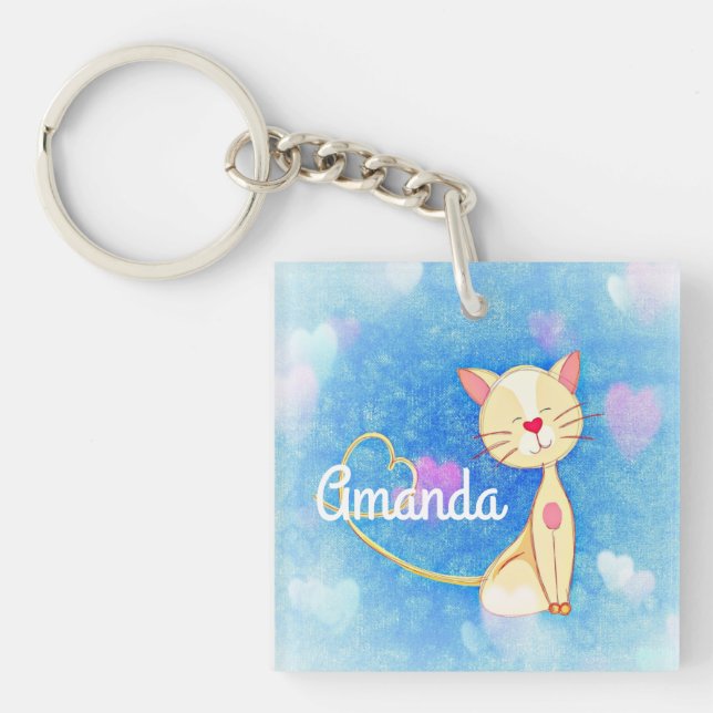 Dreaming Cat Keychain (Front)
