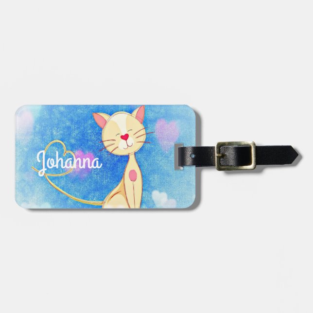 Dreaming Cat Luggage Tag (Front Horizontal)