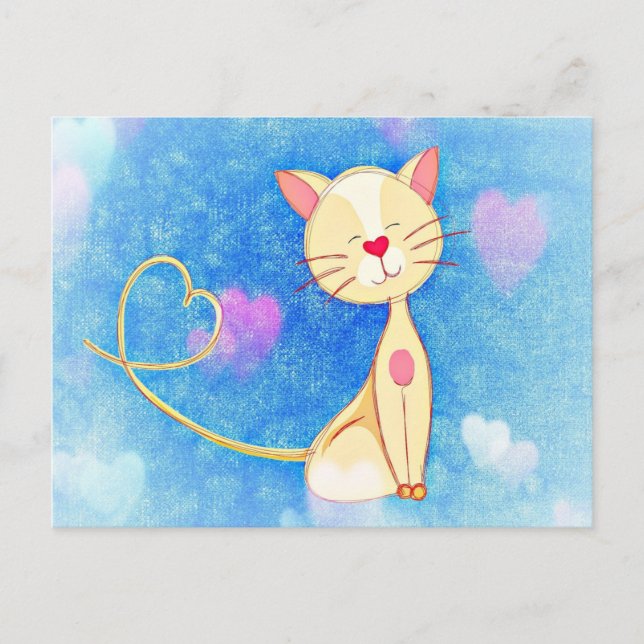 Dreaming Cat Postcard (Front)
