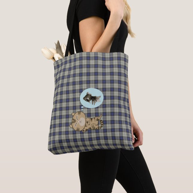 Dreaming cat tote bag (Close Up)