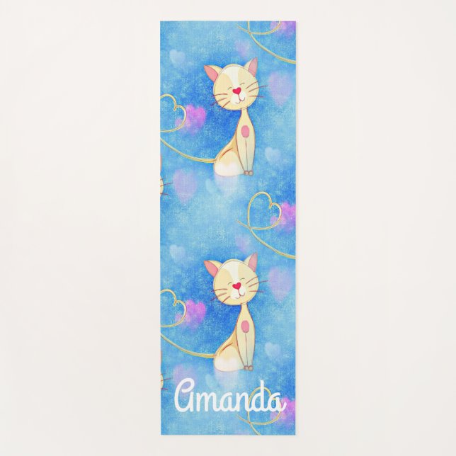 Dreaming Cat Yoga Mat (Front)