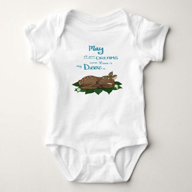 Dreaming Deer One-piece Baby Bodysuit (Front)