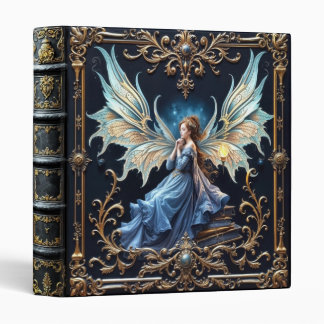 Dreaming Fairy Fantasy Art Leather Look 3 Ring Binder