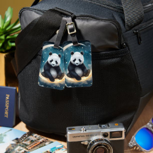 Dreaming in Moonlight: Panda's Celestial Serenade Luggage Tag