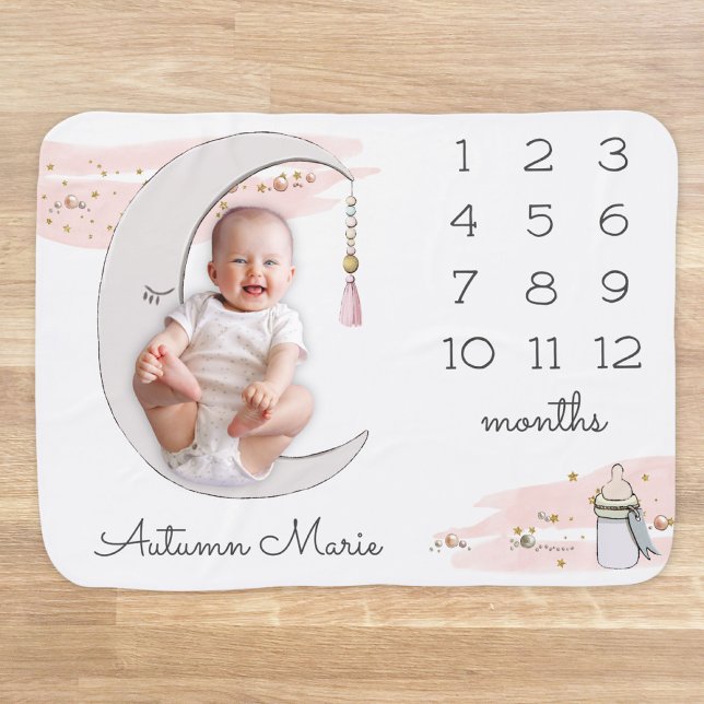 Dreaming in Pink Baby Milestone Blanket (Creator Uploaded)