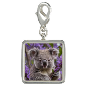 "Dreaming in Purple: A Koala in a Jacaranda Tree Charm