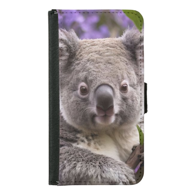 "Dreaming in Purple: A Koala in a Jacaranda Tree Samsung Galaxy Wallet Case (Front)