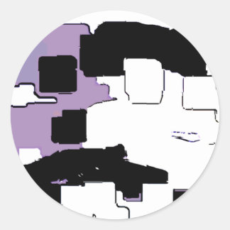 "Dreaming in Purple" Geometric Art Classic Round Sticker