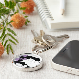 "Dreaming in Purple" Geometric Art Keychain