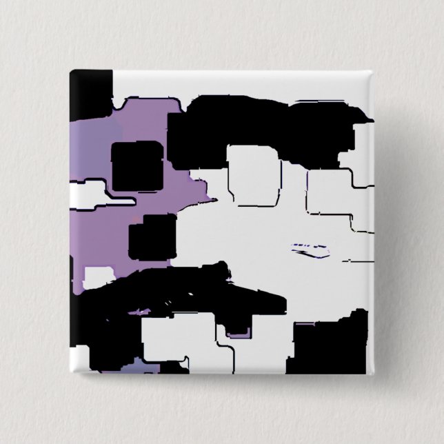 "Dreaming in Purple" Geometric Art Pinback Button (Front)