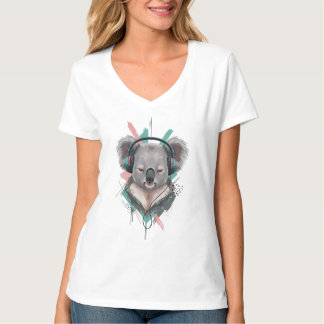 Dreaming in Sound – Abstract Koala Chill Vibes T-Shirt