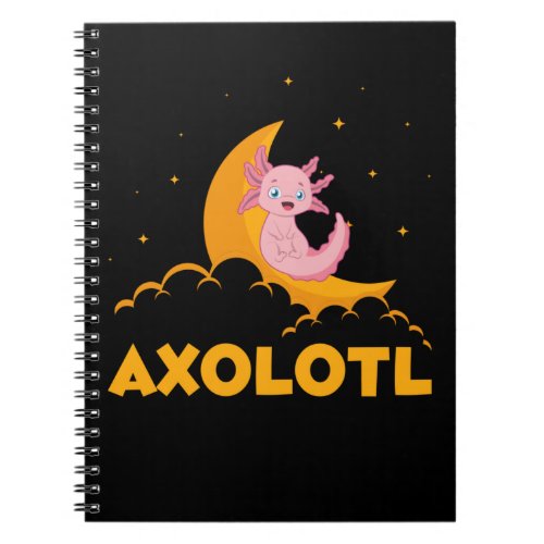 Dreaming Kawaii Axolotl Moon Cute Animal Notebook