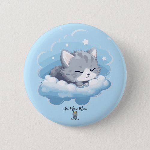 Dreaming Kitten Badge Button