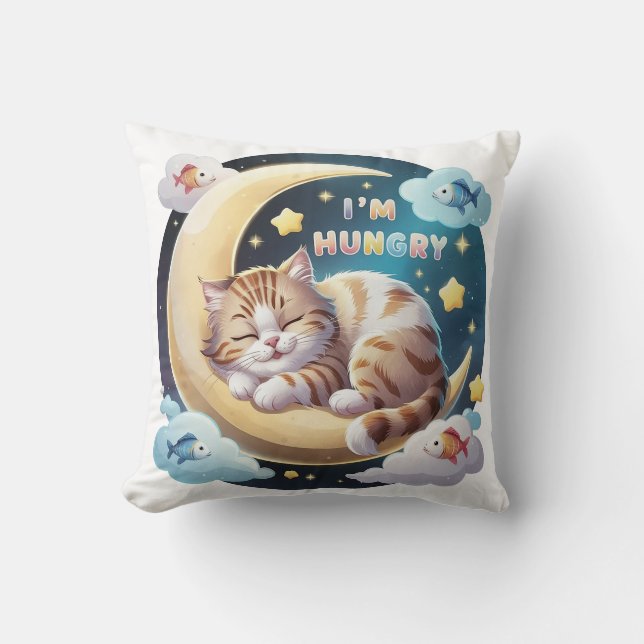 Dreaming Kitten Throw Pillow (Front)