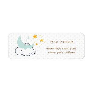 Dreaming Moon Night Baby Return Address Label