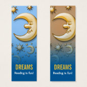 Dreaming moon - Reading is fun! bookmark (Front & Back)