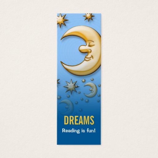 Customizable Dreaming moon - Reading is fun! bookmark Business Card