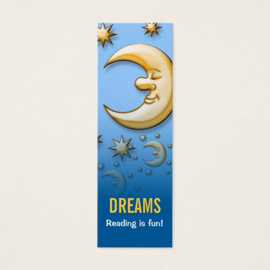 Dreaming moon - Reading is fun! bookmark (Front)