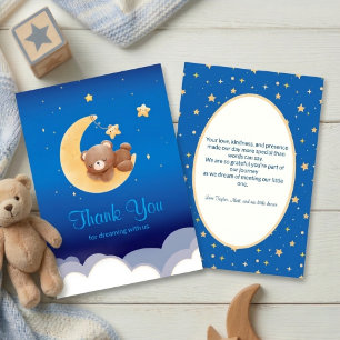 Dreaming New Arrival Teddy Bear Moon Thank You Card
