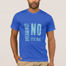 Dreaming? No Light Blue Modern Words Art Phrase