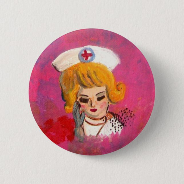 Dreaming Nurse Pinback Button (Front)
