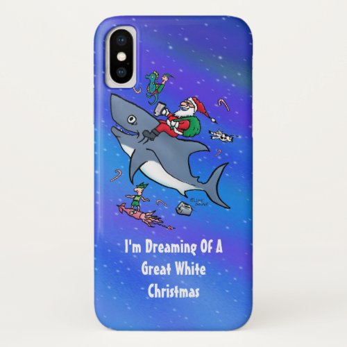Dreaming Of A Great White Shark Christmas iPhone XS Case