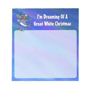 Dreaming Of A Great White Shark Christmas Notepad