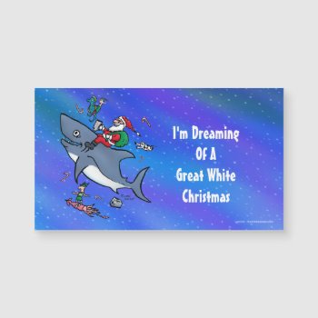 Dreaming Of A Great White Shark Funny Christmas by BastardCard at Zazzle