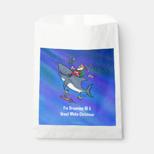 Dreaming Of A Great White Shark Funny Christmas Favor Bag