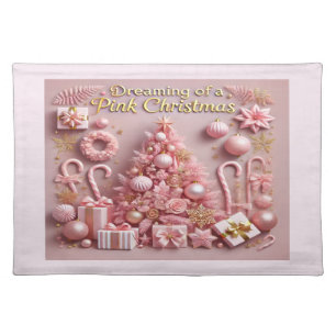 Dreaming of a Pink Christmas Cloth Placemat